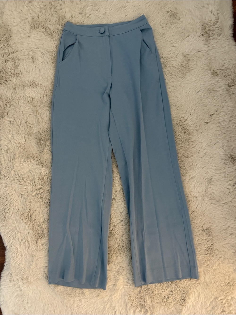 WeWoreWhat Light Blue Wide-Leg Trousers